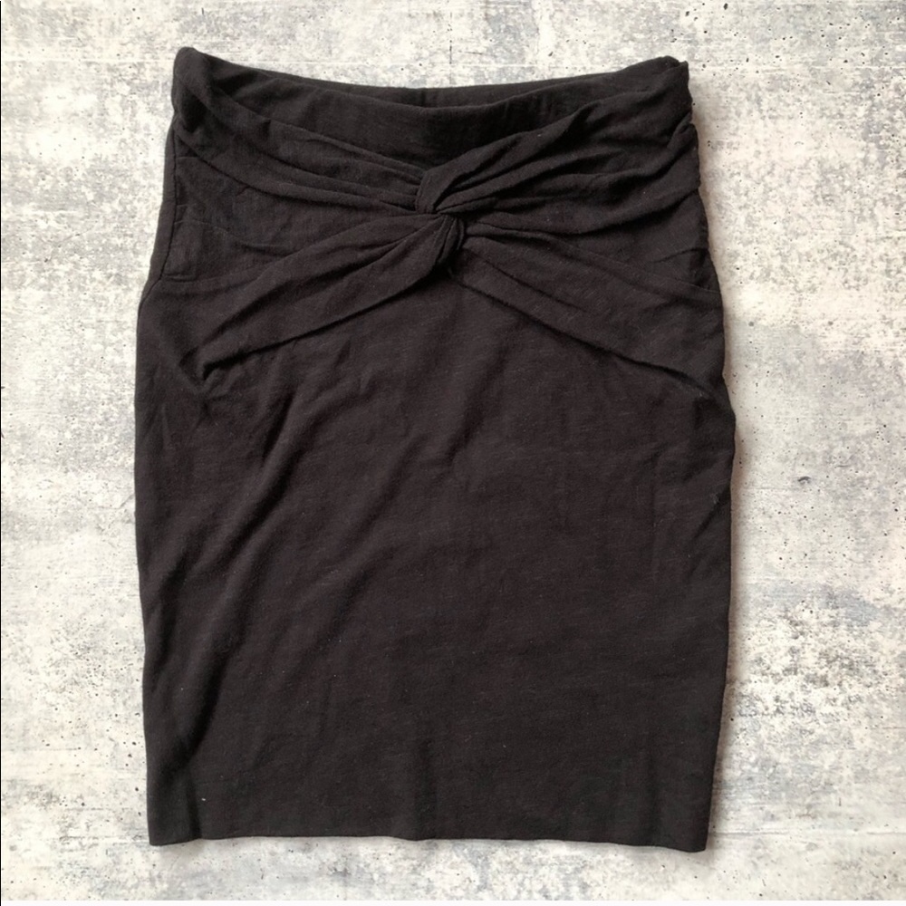 NEW Iro Black Cotton Modal Knit Front Mini Skirt S